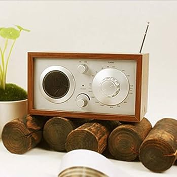 Amazon.co.jp: AM/FMラジオ ヴィンテージ木製ラジオ 多機能